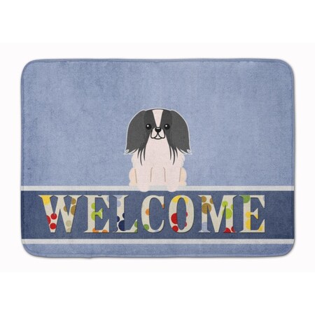 Carolines Treasures Pekingnese Black & White Welcome Machine Washable Memory Foam Mat BB5686RUG